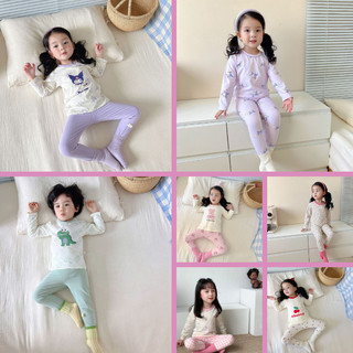 BST Bộ Thun Thu Đông Cotton Mềm Mại Giữ Ấm Tốt Hoạ Tiết Hoạt Hình Đáng Yêu Cho Bé Từ 10-40kg MT76 - TOPZKIDS
