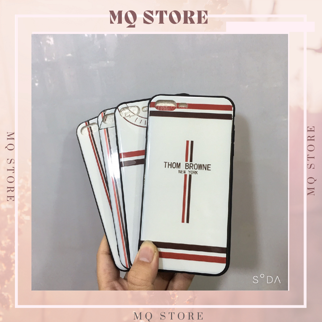 Ốp lưng Thom Browne lưng bóng viền dẻo iPhone 6.6s/ 6Plus.6sPlus/ 7Plus, 8Plus