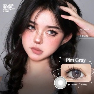 Kính áp tròng Gslens PIM GRAY xám tây vân giãn nhẹ lens cận 6 tháng G.DIA 14.2mm có độ (0-7)