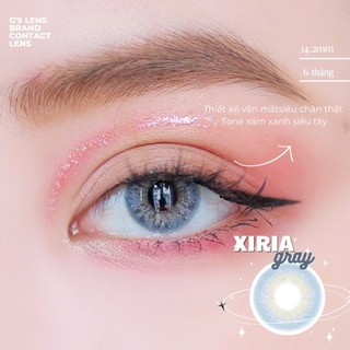 Kính áp tròng Gslens XIRIA GRAY xám xanh tây sáng giãn nhẹ lens cận 6 tháng G.DIA 14.2mm có độ (0-6)