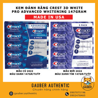[MẪU MỚI 2024] KEM ĐÁNH RĂNG CREST 3D WHITE PRO ADVANCED WHITENING 147G