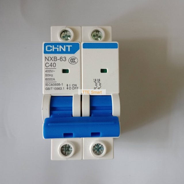 CB Chint 2P NXB 25A, 40A (220VAC) - Cầu dao bật tắt điện 1 pha