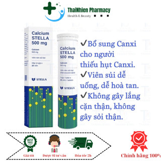 Viên sủi calci (canxi) Calcium stella 500mg (tuýp 20 viên)