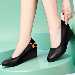 Giày nữ trung niên da thật tang cao 6cm, siêu mềm êm chân, sang trọng dễ phối đồ