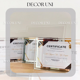 ( HOẢ TỐC HCM ) Khung Ảnh A4 Bằng Khen Để Bàn Mặt Kính Pha Lê Tràn Viền