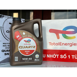 Dầu nhớt total quartz 5000 10w40, sn/cf, can 4l
