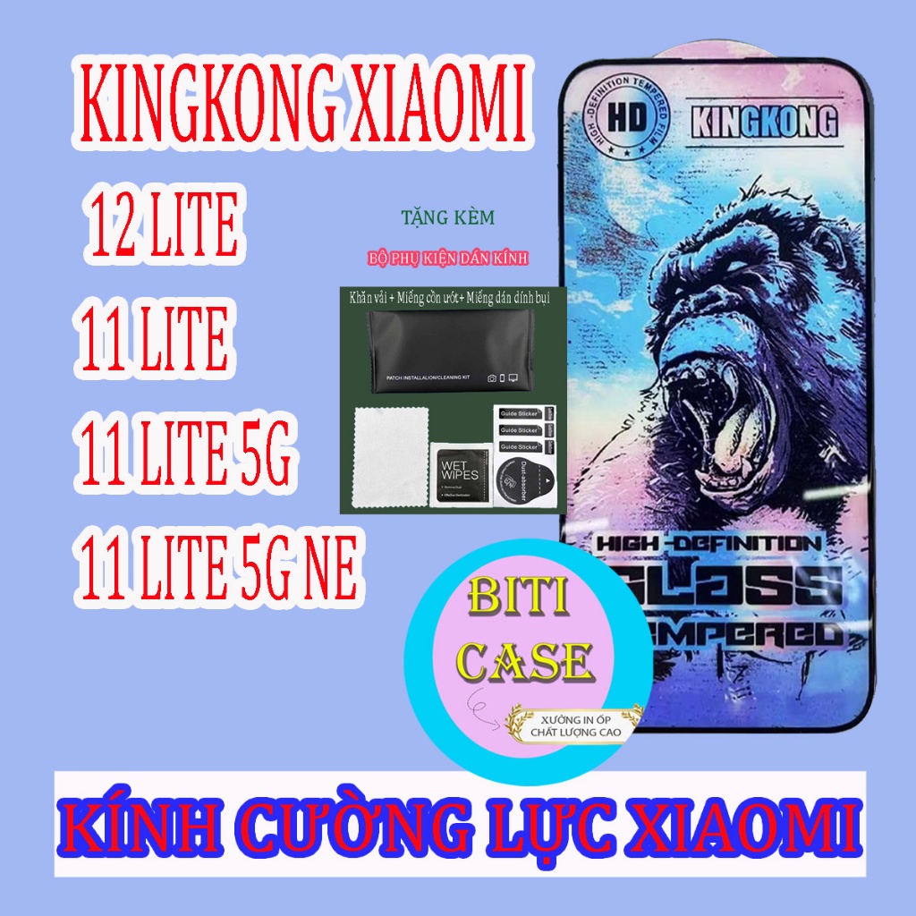 Kính cường lực Xiaomi 11 lite / xiaomi 12 lite (o55) kingkong xanh giá rẻ