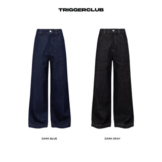 TRIGGER CLUB - Quần jeans nam ống rộng - TGC RAW DARK GREY/ DARK BLUE DENIM PANTS