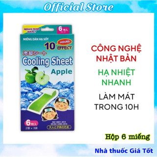[Hộp 6 Miếng] Miếng dán hạ sốt cho người lớn Cooling Sheet Apple