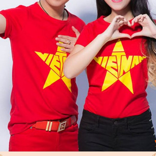 [xả kho] Áo cổ động - áo cờ đỏ sao vàng cách điệu chữ Việt Nam vs sao vàng