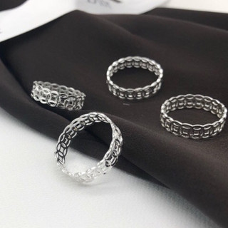 Nhẫn kim tiền nữ bạc ta thân trơn dày dặn ảnh chụp thật - Nhẫn bạc Bibi