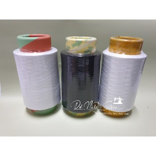 Chỉ tơ 300D cuốn biên trắng & đen ống nửa ký đã trừ lõi