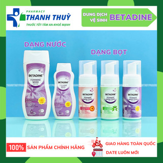Dung dịch vệ sinh nữ betadine, dạng bọt 3 màu chính hãng, chai 100ml