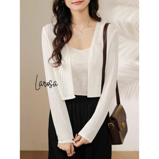 Áo khoác len mỏng, áo khoác cardigan tay dài len lưới màu trắng, đen, xanh chất len mềm mịn không xù hàng QCCC