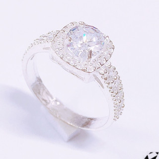 NHẪN NỮ BẠC TA , NHẪN BẠC GẮN ĐÁ VUÔNG CAO CẤP, NHẪN BIBI SILVER