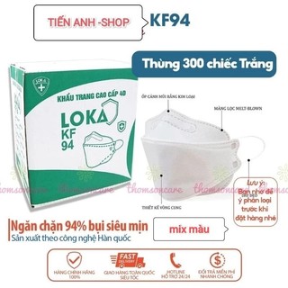 Khẩu trang kf94 loka mask thùng 300c mix màu kháng khuẩn chính hãng 4 lớp kháng khuẩn