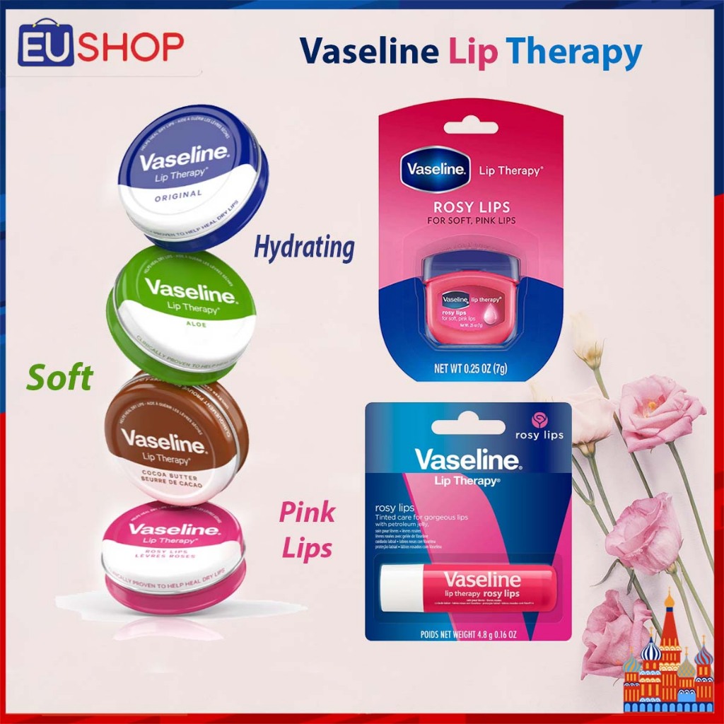Sáp dưỡng môi Vaseline Rosy Lips For Soft, Pink Lips, Lip Therapy