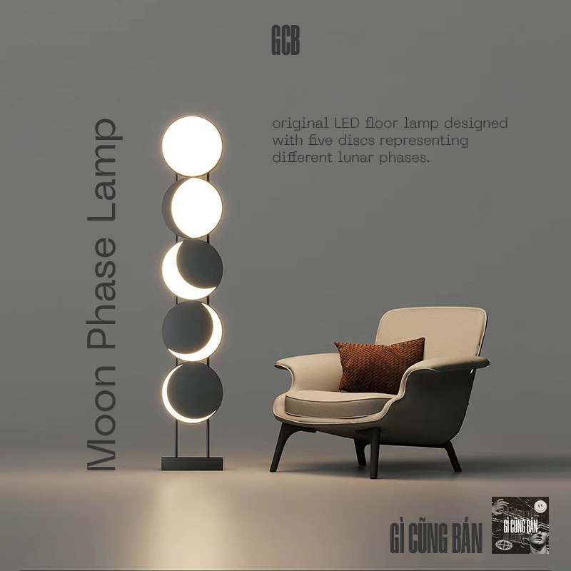 Đèn trang trí THE MOON PHASE LED LAMP hiện đại tối giản mới, trang trí bên cạnh ghế sofa trong phòng