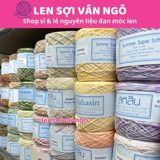 Sợi Sahasin Thái màu loang 0.8mm móc áo/váy hè (cuộn 200gr)