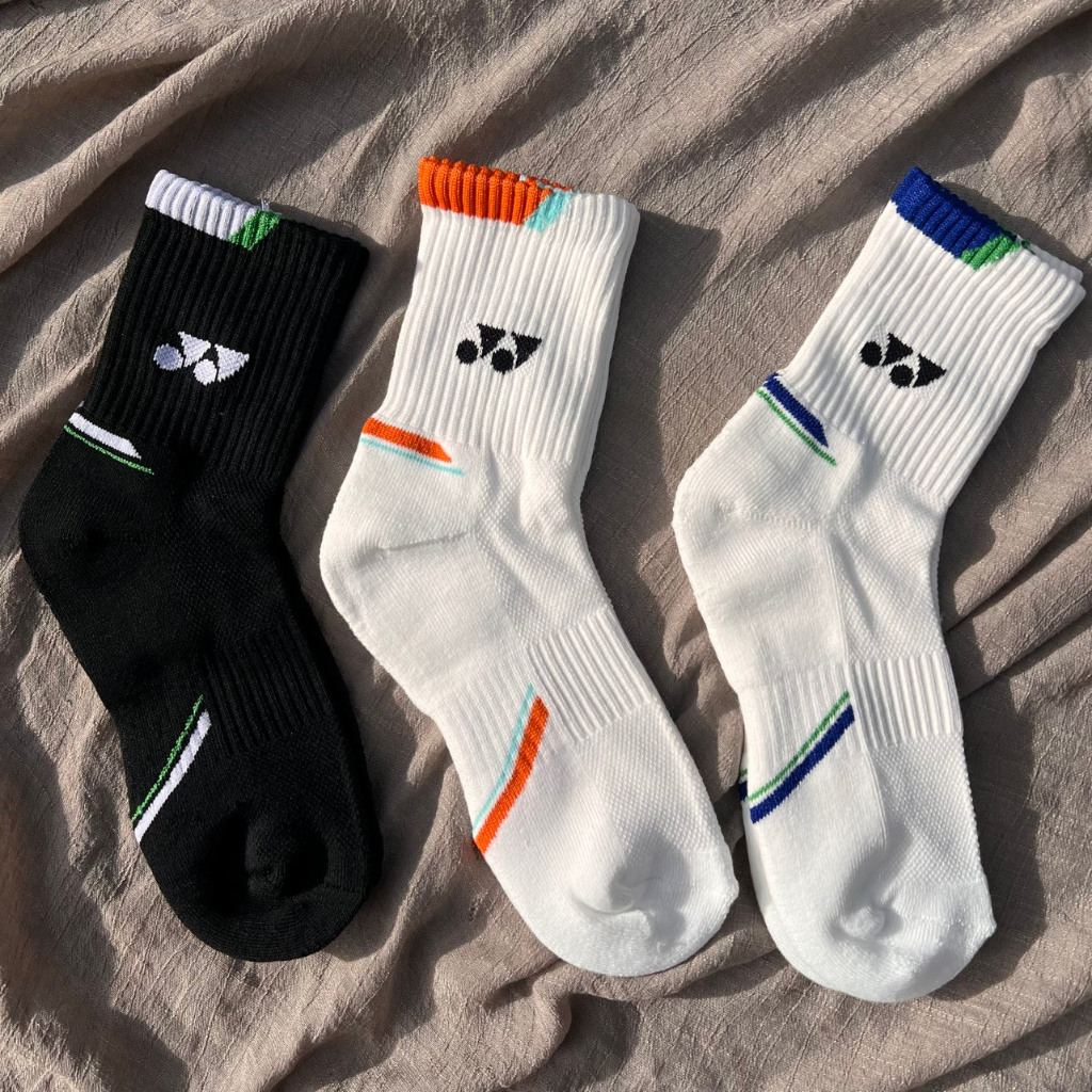 Tất Yonex SỌC cổ trung dày, mịn, nam nữ đi đều đẹp