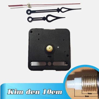 Máy đồng hồ treo tường đài loan kim trôi loại tốt và bộ kim 10cm đen