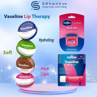  Sáp dưỡng môi Vaseline Rosy Lips For Soft Pink Lips Hương hoa hồng hũ 7g và thỏi 4.8g 