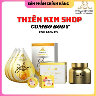 Combo body luxury + k.trắng x3 + t.trắng collagen x3 luxury chính hãng