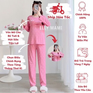 ( 40kg - 85kg ) Đồ Bộ Bầu và Sau Sinh Thun Cotton P.INK Nhiều Màu Dài, Form Dễ Mặc Siêu Mát Nhẹ Tênh