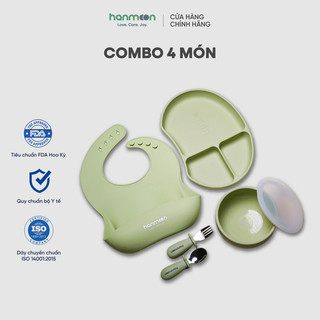 Set Ăn Dặm Silicon Chống Đổ An Toàn Cho Bé Hanin Baby Có Kiểm Định Bộ Y Tế