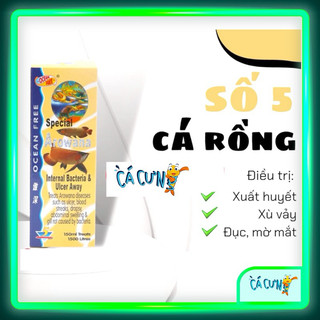 Chai Số 5 cá rồng - xữ lý lở loét, Mờ mắt, Xù Vảy cho cá cảnh 150ml (Hàng Công Ty)