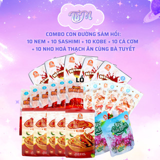  Combo Con Đường Sám Hối: 10 Nem+10 sashimi+10 bò kobe+10 cá cơm+10 nho hoá thạch ĂN CÙNG BÀ TUYẾT 