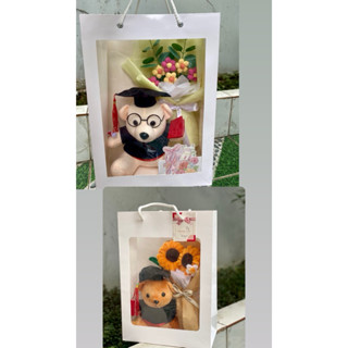   CÓ HOẢ TỐC HCM  GẤU BÔNG TỐT NGHIỆP VÀ HOA HƯỚNG DƯƠNG  tặng kèm túi giống hình  