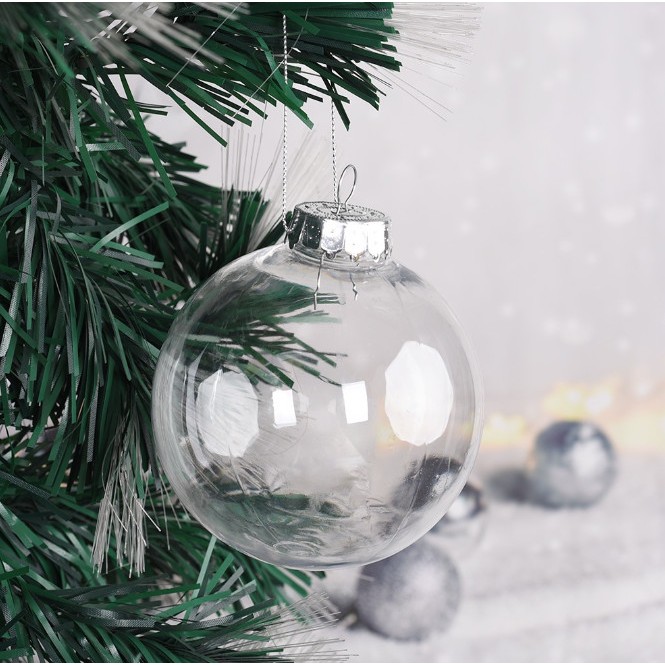 SET 5 Quả Châu Trong Suốt Có Nắp E93 Treo Cây Thông Noel Phụ Kiện Trang Trí Giáng Sinh