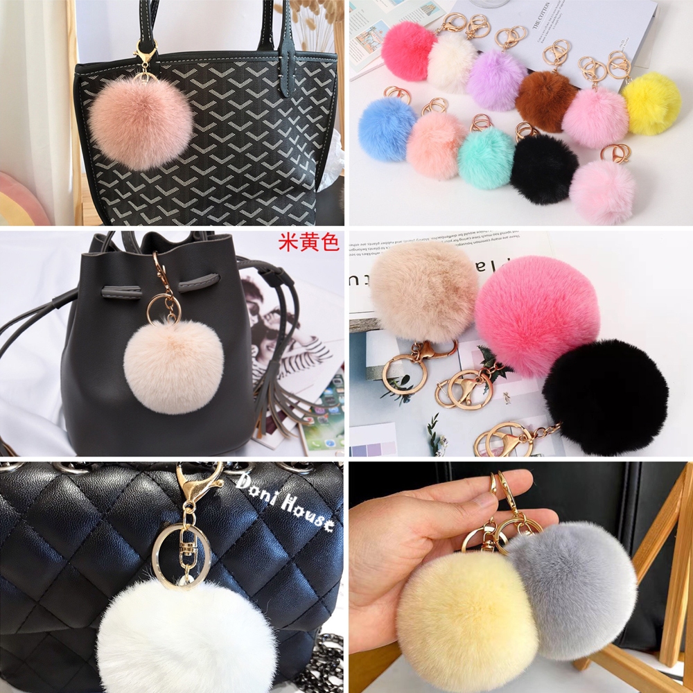 Móc Khoá Cục Bông Tròn 7cm Lông Mềm Mại Treo Túi, Ba Lô, Giỏ Xách, Chìa Khoá Siêu Dễ Thương - Doni H