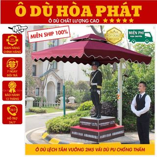 Ô dù lệch tâm vuông che mưa nắng 2,5x2,5m BẢN CAO CẤP hiện đại vải dù polyester chống thấm nước tuyệt đối có kèm chân đế