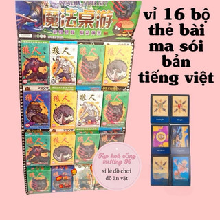 Vỉ 16 bộ Thẻ bài ma sói nhiều hình phiên Bản tiếng Việt Mới