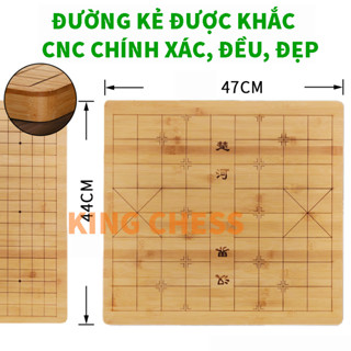 Bàn cờ tướng - cờ vây dày 2 cm bằng gỗ trúc góc bo tròn chất lượng (1 mặt cờ tướng, 1 mặt cờ vây 19x19)