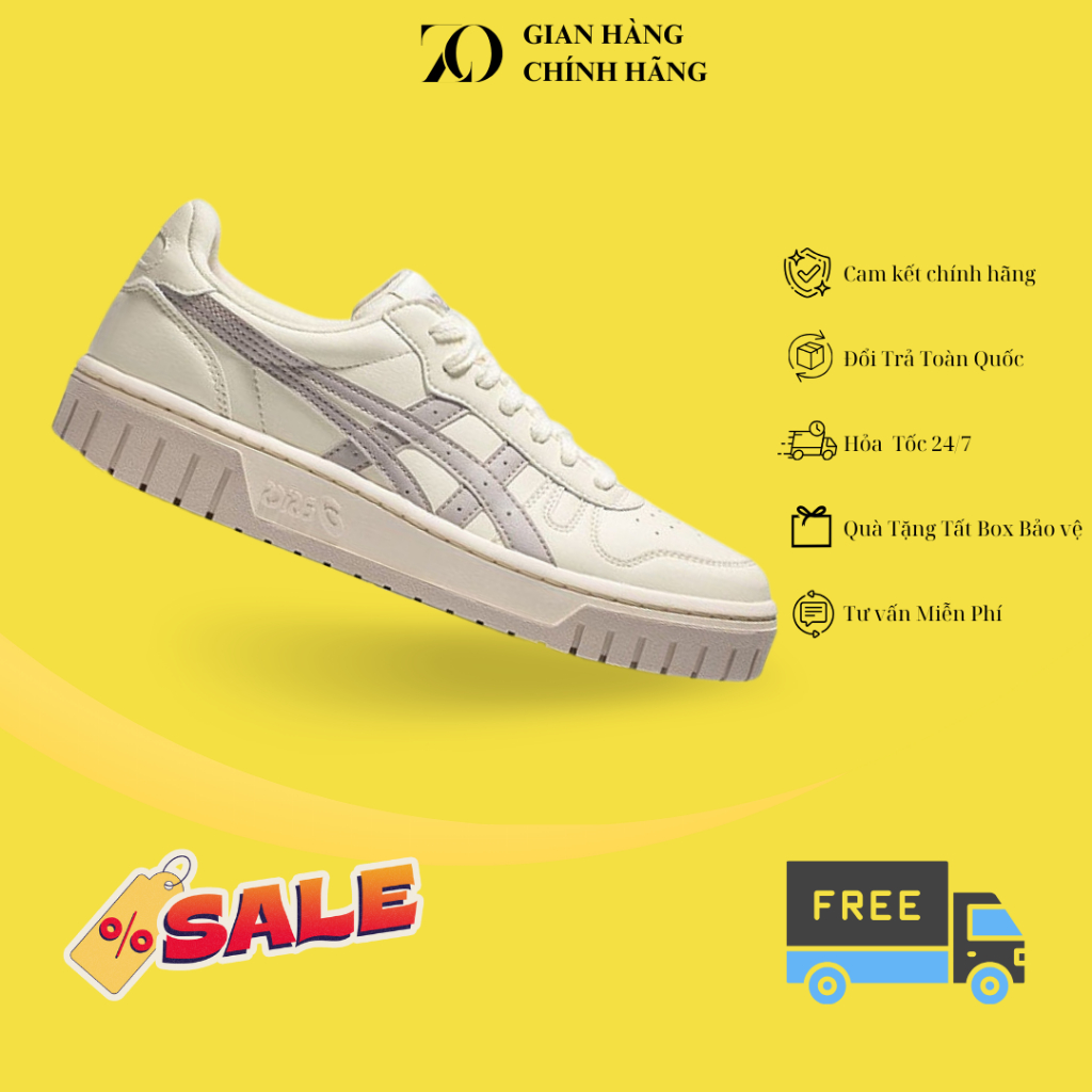 [ Hàng Chính Hãng ] Giày Asics Court MZ White Black Gum Nam Nữ Full Box