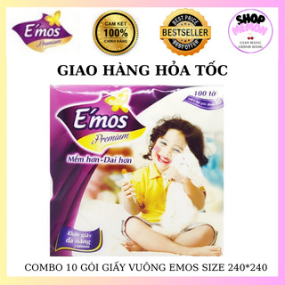 ☘Giấy vuông E'mos. Combo 10 gói
