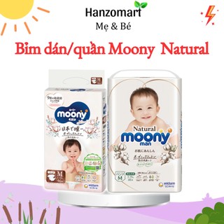 Bỉm moony natural moony natural chính hãng - bỉm moony dán/quần đủ size nb63/s58/m48/l36/xl32