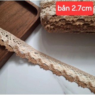 Ren chỉ cotton trang trí , size 1.8cm  đến  5cm ( 2 mét)