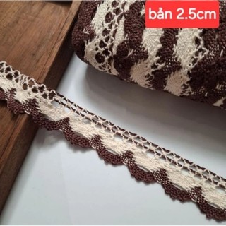 Ren chỉ cotton trang trí , size 1.8cm  đến  5cm ( 2 mét)