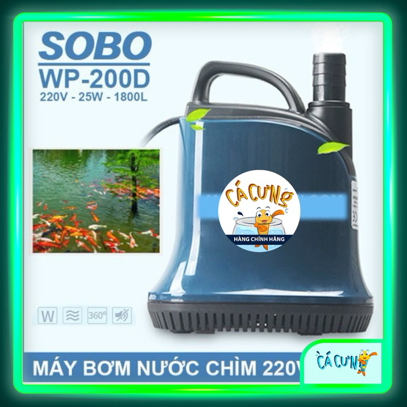 Máy Bơm Chìm Hút Đáy 25w Sobo WP-200D cho hồ cá cảnh (Hàng công ty)