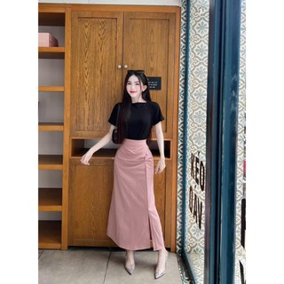 SET ÁO THUN TĂM LẠNH KÈM CHÂN VÁI DÀI ĐUÔI CÁ CHẤT TUYẾT MƯA CỰC XINH