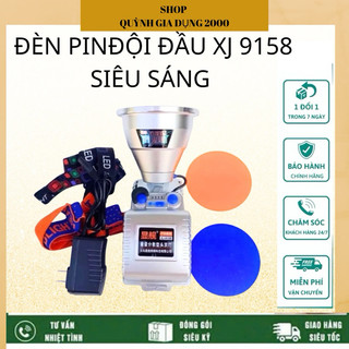 Đèn pin đội đầu siêu sáng xj 9158 chiếu xa kèm theo 2 kính đổi màu