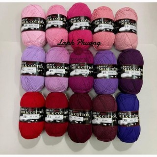 Len Milk Cotton 125gr Loại 1 (Màu 01_50)