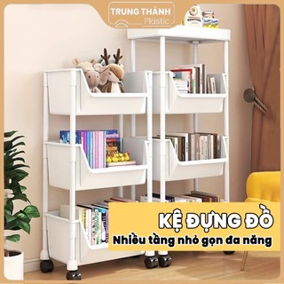 kệ đựng đồ kệ đựng sách kệ đựng đồ đa năng có bánh xe bền nhỏ gọn tiện lợi Trung Thành Plastic
