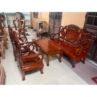 Bộ bàn Ghế Phòng Khách guột gỗ nhãn mẫu đào