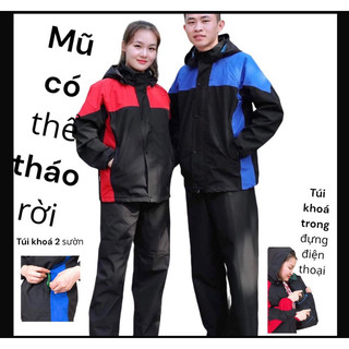 (MŨ RỜI) ÁO MƯA BỘ SIÊU CHỐNG THẤM