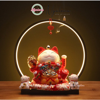 Kệ đèn led trang trí tượng, trang trí mèo thần tài (3 size 20-30-40cm)